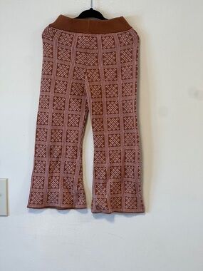 Misha And Puff Rust Pink Knit Patterned Leggings